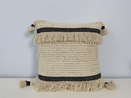 Bohemian tassel throw pillow cover